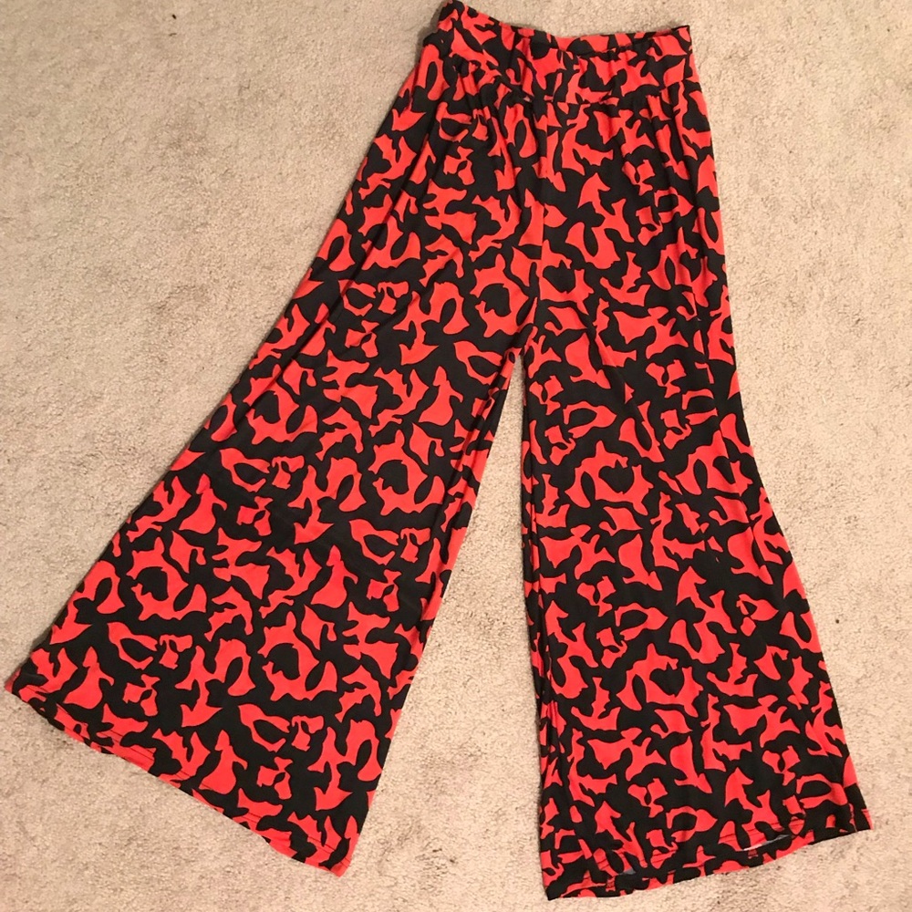 flowing red pants